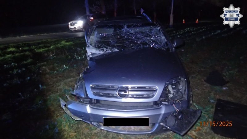 Nietrzeźwy kierujący z dożywotnim zakazem uderzył w drzewo. Trafił do aresztu