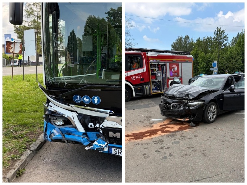 Wypadek na granicy Rybnika i Rydułtów. Zderzenie samochodu z autobusem