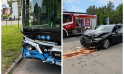 Wypadek na granicy Rybnika i Rydułtów. Zderzenie samochodu z autobusem - Serwis informacyjny z Raciborza - naszraciborz.pl