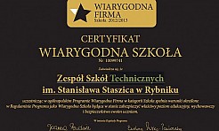 ZST Rybniku 3-gwiazdkową Wiarygodną Szkołą - Serwis informacyjny z Wodzisławia Śląskiego - naszwodzislaw.com