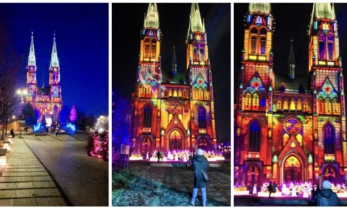 Rybnicki Jarmark u Antoniczka. Efektowny mapping na fasadzie bazyliki - Serwis informacyjny z Wodzisławia Śląskiego - naszwodzislaw.com