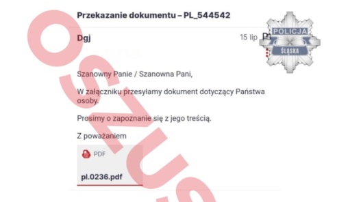 Policja ostrzega przed fałszywymi e-mailami. Oszuści podszywają się pod funkcjonariuszy Policja ostrzega przed fałszywymi e-mailami. Oszuści podszywają się pod funkcjonariuszy - Serwis informacyjny z Wodzisławia Śląskiego - naszwodzislaw.com