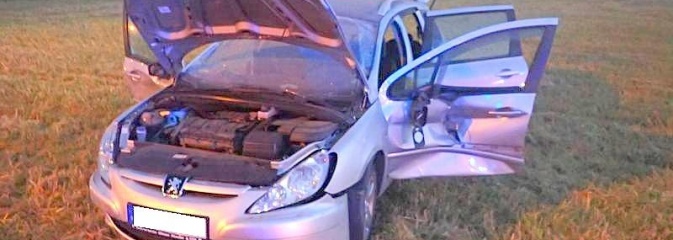 Peugeot 307 wypadł z jezdni i dachował na pobliskim polu - Serwis informacyjny z Wodzisławia Śląskiego - naszwodzislaw.com